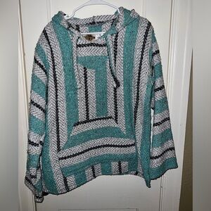 Earth Ragz Teal and White/Black Baja Joe Hoodie. Like new condition. Size L